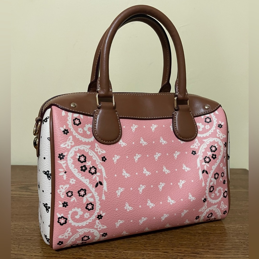 Coach Butterfly Bandana Print Bennett Satchel - Picture 11 of 14